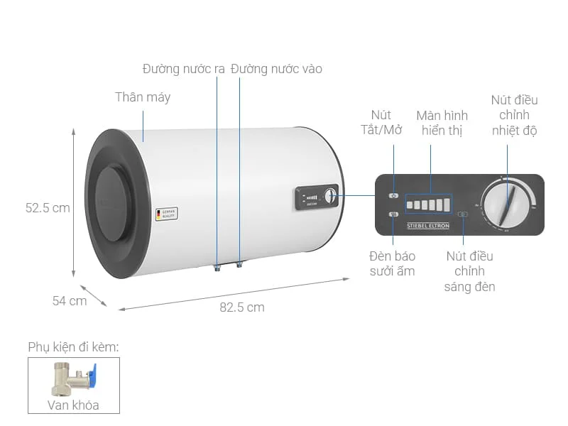 Thông số máy nước nóng Đức Stiebel Eltron 80l ngang
