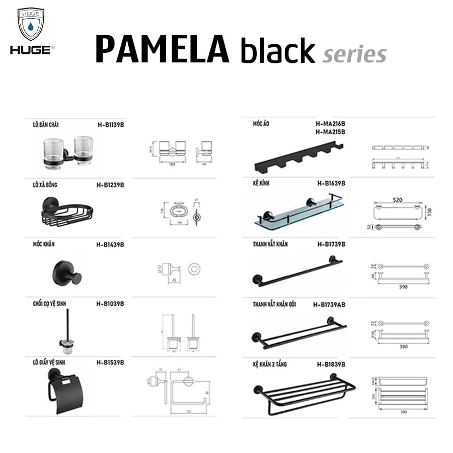 Huge Pamela matte black
