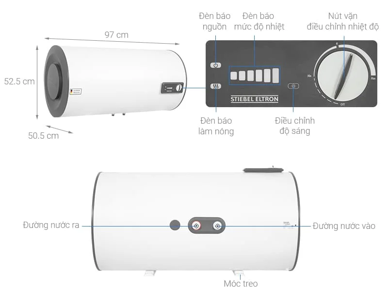 Thông số máy nước nóng Đức Stiebel Eltron 100l ngang