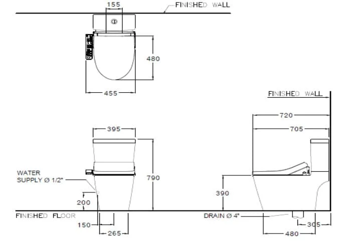 Bàn Cầu 2 Khối Nắp Điện Tử COTTO C167507(CV3)