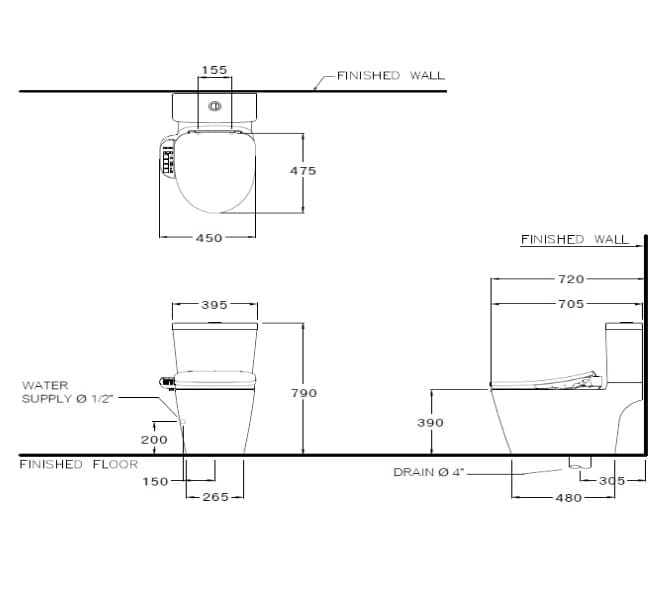 Bàn Cầu 2 Khối Nắp Điện Tử COTTO C167507(CV6)