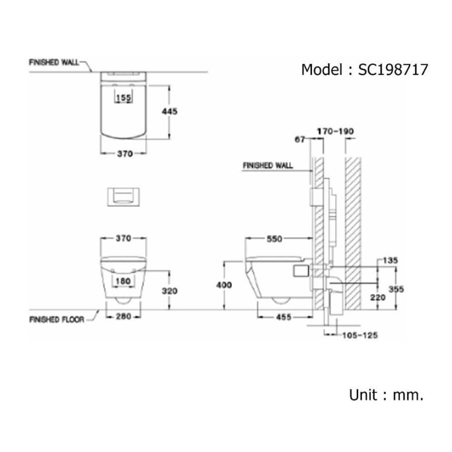 Bàn cầu dùng van xả trực tiếp COTTO C124207BI