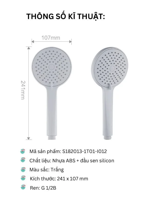 Bản vẽ Bát Sen Cầm Tay 3 Chế Độ Jomoo S182013-1T01-I012