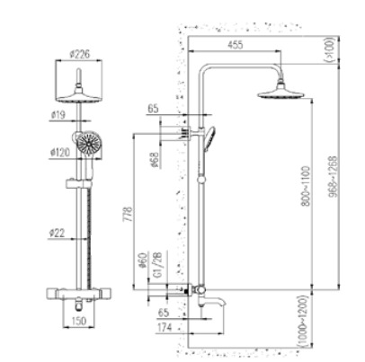 Bản vẽ Sen Cây Đứng Nhiệt Độ Jomoo 26135-531/1B-1