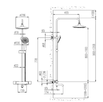 Bản vẽ Sen Cây Đứng Nhiệt Độ Jomoo 26135-531/1B-1