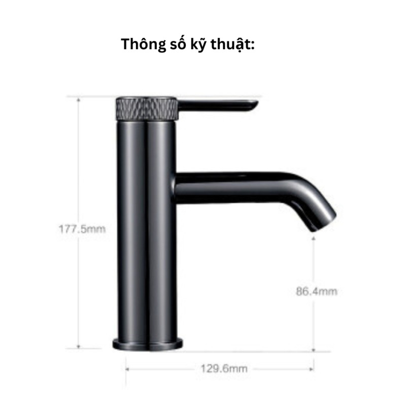 Bản vẽ Vòi Lavabo Nóng Lạnh Jomoo 32334-772/DB-Z Màu Đen