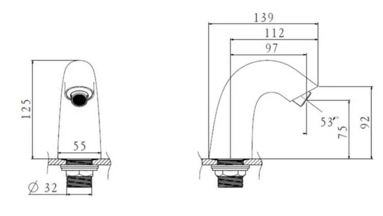 Bản vẽ Vòi Lavabo Nóng Lạnh Cảm Ứng Jomoo 51E1210-11-CJM1