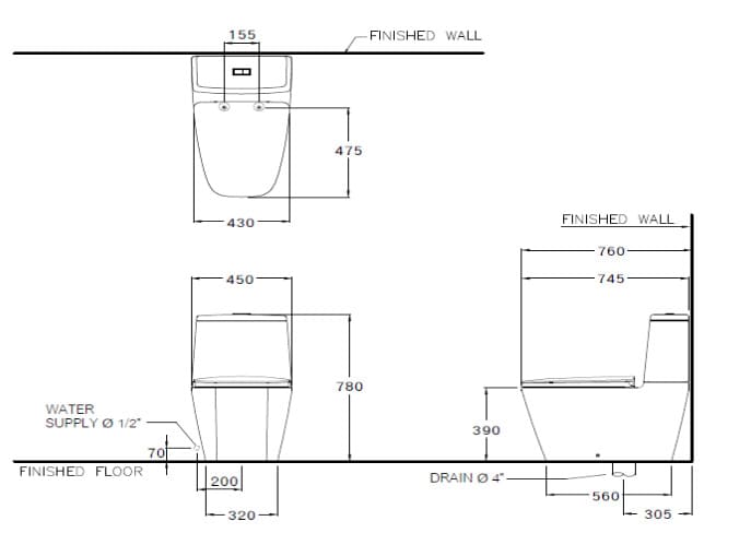 Bàn Cầu 2 Khối COTTO C135107