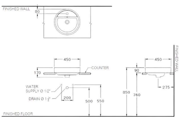 Chậu Lavabo Đặt Bàn JOMOO C003807 MM