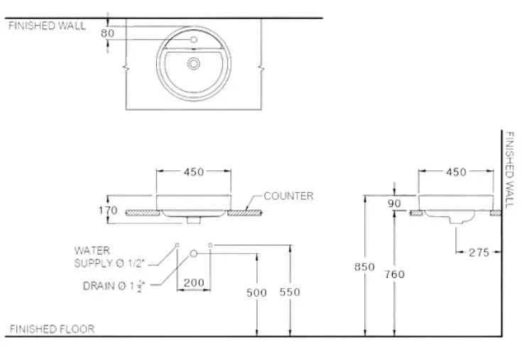Chậu Lavabo Đặt Bàn JOMOO C003807 MM
