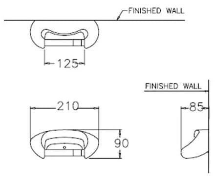 Bản vẽ Móc giấy vệ sinh sứ COTTO C836