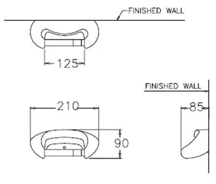 Bản vẽ Móc giấy vệ sinh sứ COTTO C836