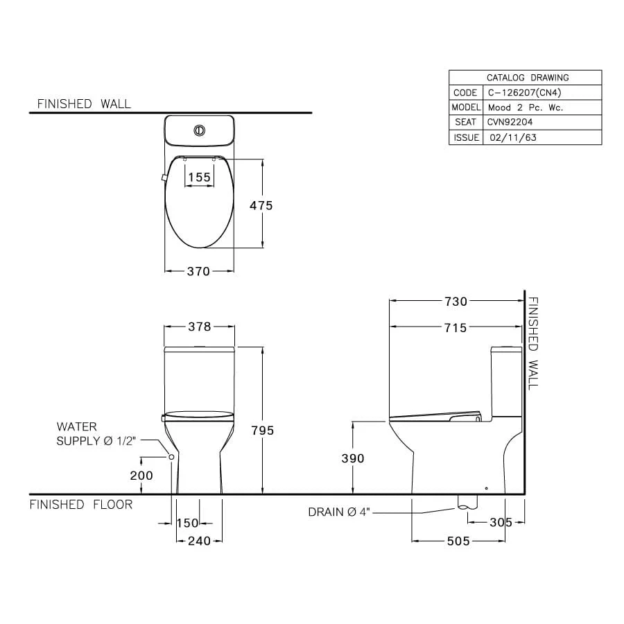 Bàn Cầu 2 Khối Nắp Rửa Cơ COTTO C126207(CN4)