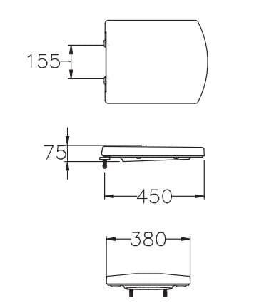 Bản vẽ Nắp bồn cầu rơi êm COTTO C90841