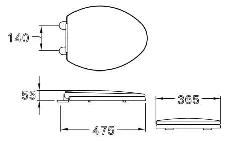 Bản vẽ Nắp bồn cầu rơi êm COTTO C91311
