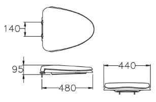 Bản vẽ Nắp bồn cầu rơi êm COTTO C9161