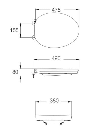 Bản vẽ Nắp bồn cầu rơi êm COTTO C91621