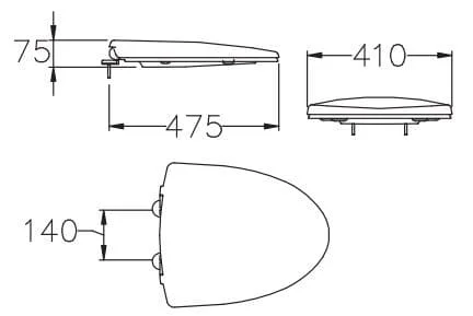 Bản vẽ Nắp bồn cầu rơi êm COTTO C91831