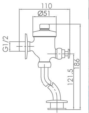 Van Xả Nhấn Tiểu Nam Jomoo 8224-004/1B-I011