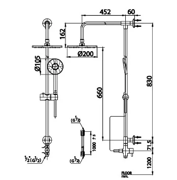 Cây Sen Tắm Cotto CT623Z94Z10D#BL