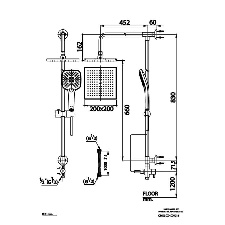 Bản vẽ Cây Sen Tắm Cotto CT623Z95ZH018