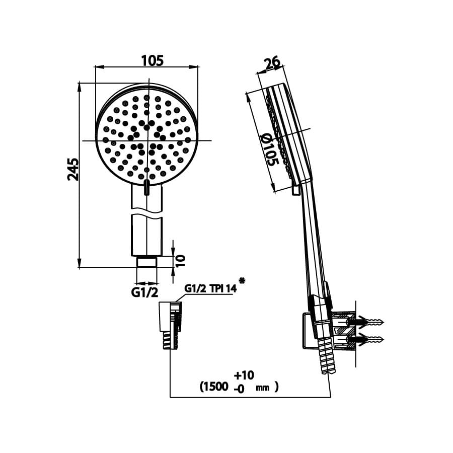 Bản vẽ Bát sen tắm 3 chế độ COTTO ZH019#GR2(HM)