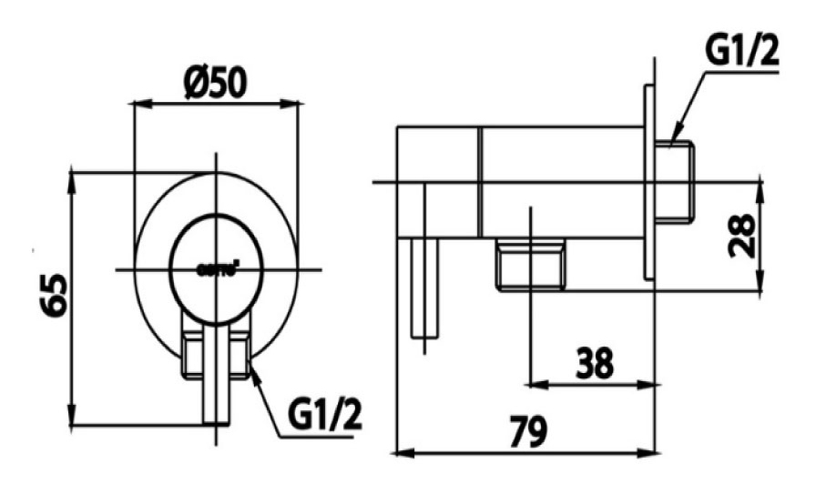 Bản vẽ Củ sen tắm lạnh COTTO CT1264C53(HM)