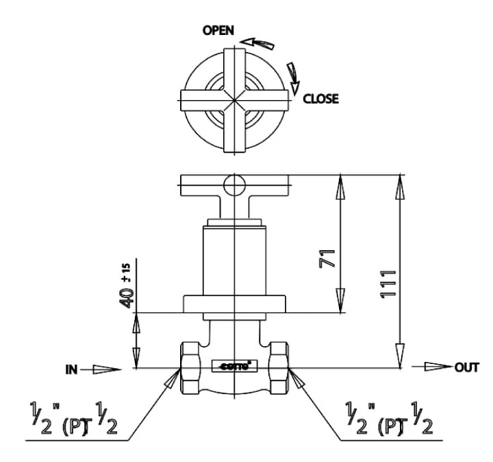 Bản vẽ Van điều chỉnh COTTO CT606C20