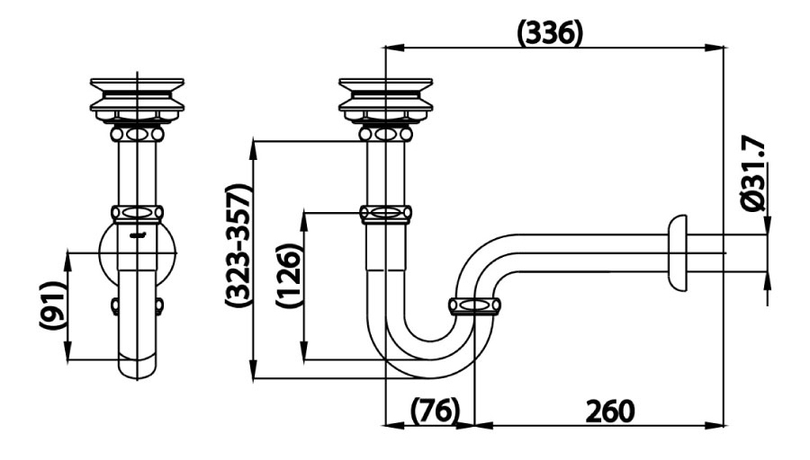 Bản vẽ kỹ thuật Ông Thải Chậu Dịch Vụ COTTO CT6801