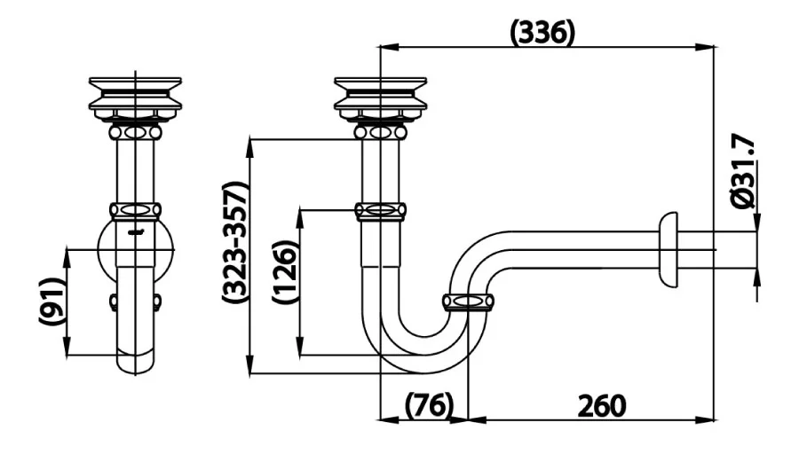 Bản vẽ kỹ thuật Ông Thải Chậu Dịch Vụ COTTO CT6801