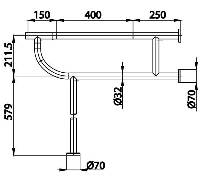 Bản vẽ Thanh vịn nhà vệ sinh COTTO CT0165