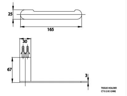 Bản vẽ Móc giấy vệ sinh COTTO CT0283#BN2(HM)