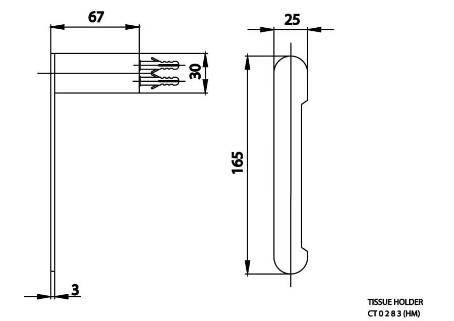 Bản vẽ Móc giấy vệ sinh COTTO CT0283(HM)