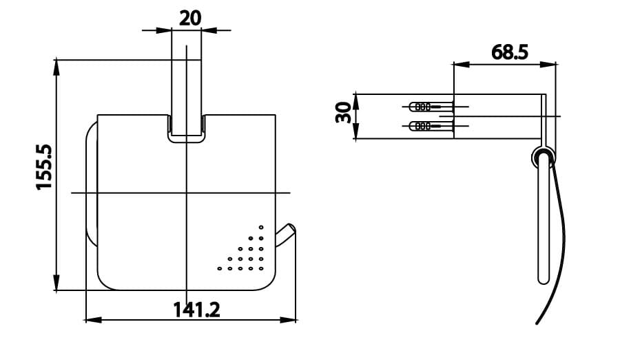 Bản vẽ Móc giấy vệ sinh COTTO CT0273#GR2(HM)