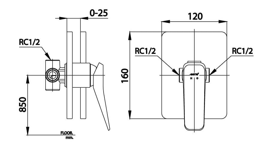 Van điều chỉnh sen tắm âm tường COTTO CT2303A