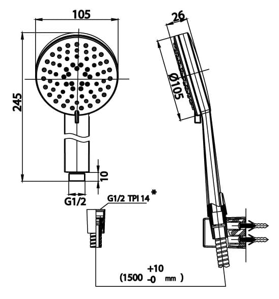 Bản vẽ Bát sen tắm 3 chế độ COTTO ZH019#BN2(HM)