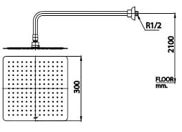 Bản vẽ Bát sen tắm gắn tường COTTO Z98S