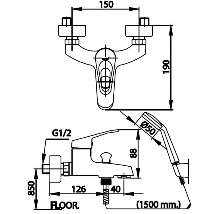 Vòi sen tắm nóng lạnh COTTO CT2172E