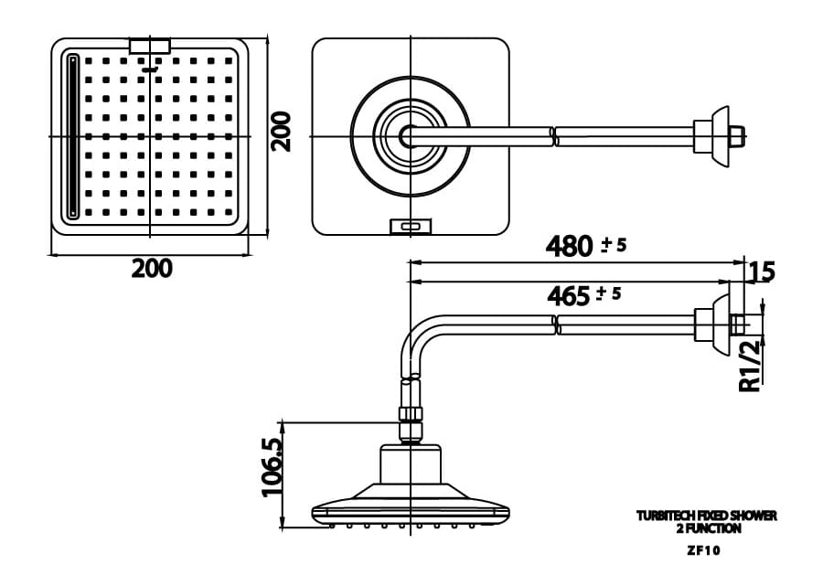 Bản vẽ Bát sen tắm gắn tường COTTO ZF10