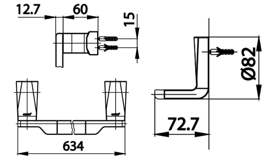 Bản vẽ Thanh treo khăn COTTO CT0112