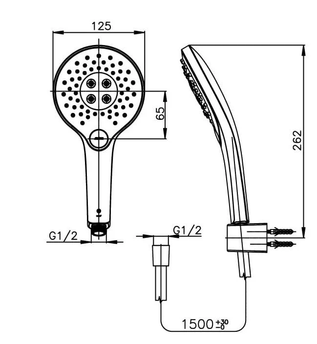 Bản vẽ Bát sen tắm 3 chế độ COTTO ZH017(HM)