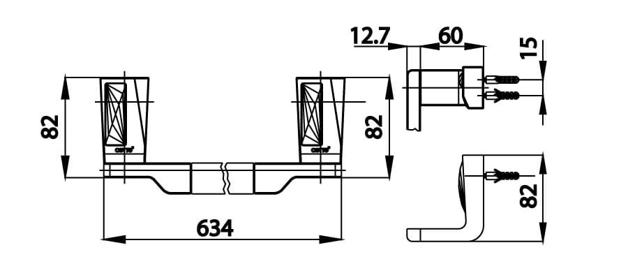 Bản vẽ Thanh treo khăn COTTO CT0112STC32#BN