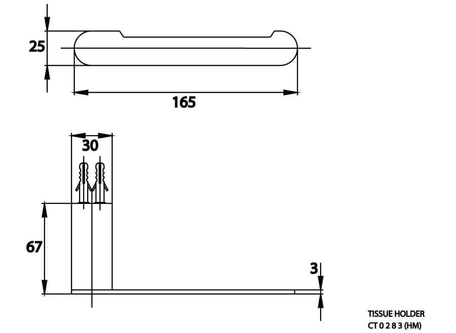 Bản vẽ Móc giấy vệ sinh COTTO CT0283#GR2(HM)