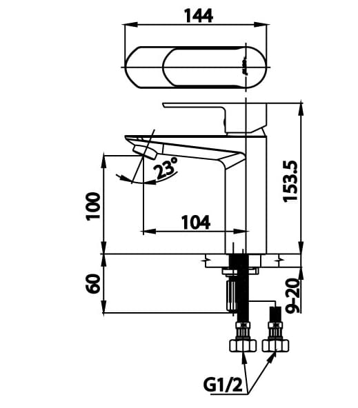 Bản vẽ Bản vẽ Vòi rửa mặt lavabo nóng lạnh COTTO CT2401AF