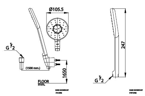 Bát sen tắm 1 chế độ COTTO Z10D#BL(HM)