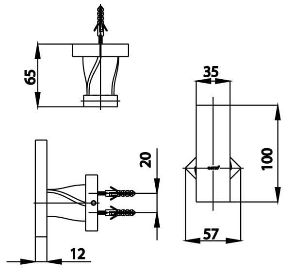 Bản vẽ Móc áo đơn Cotto CT0061#BL(HM)