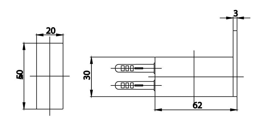 Bản vẽ Móc áo đơn Cotto CT0271(HM)