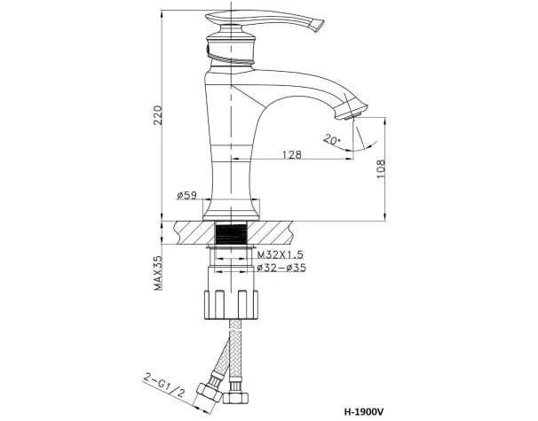 Vòi lavabo Huge H-1900V