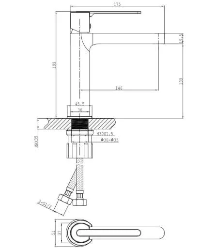 Vòi lavabo Huge H-2600VB