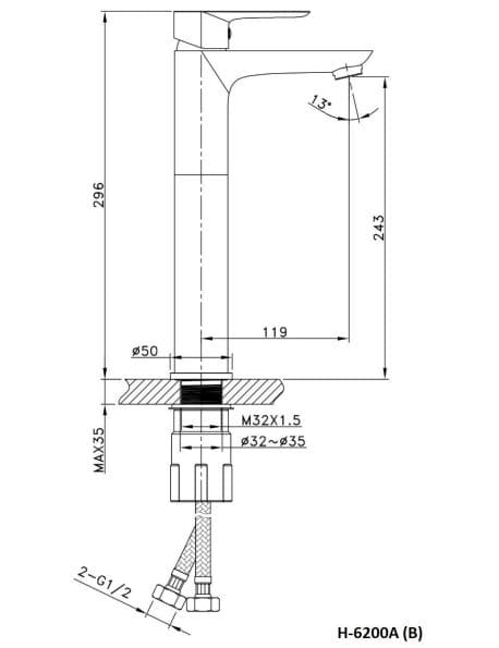 Vòi lavabo  Huge H-6200AB